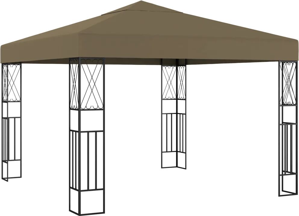 vidaXL Gazebo 3x3 m tecido cinzento-acastanhado