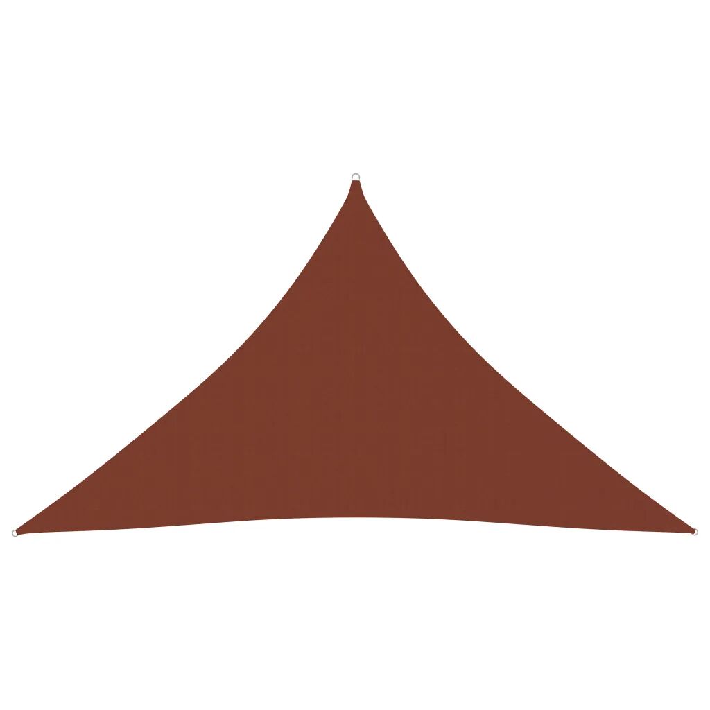 vidaXL Para-sol est. vela tecido oxford triang. 3,5x3,5x4,9m terracota