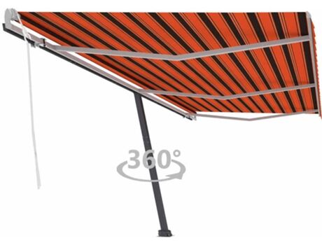 Vidaxl Toldo Retrátil Manual Independente Laranja (600 x 300 cm)