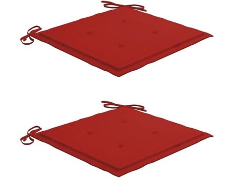 Vidaxl Conjunto 2 Almofadas para Cadeira de Jardim (Vermelho - Tecido - 50 x 50 x 4 cm)