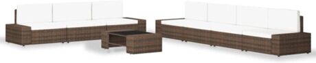 Vidaxl Conjunto de Jardim Lounge 3054591 (Castanho - Rattan Vime - 78.5x65.5x52 cm - 8 Peças)