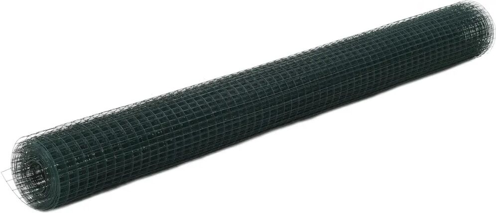 vidaXL Plasă de sârmă găini, verde, 25 x 1,5 m, oțel cu înveliș PVC