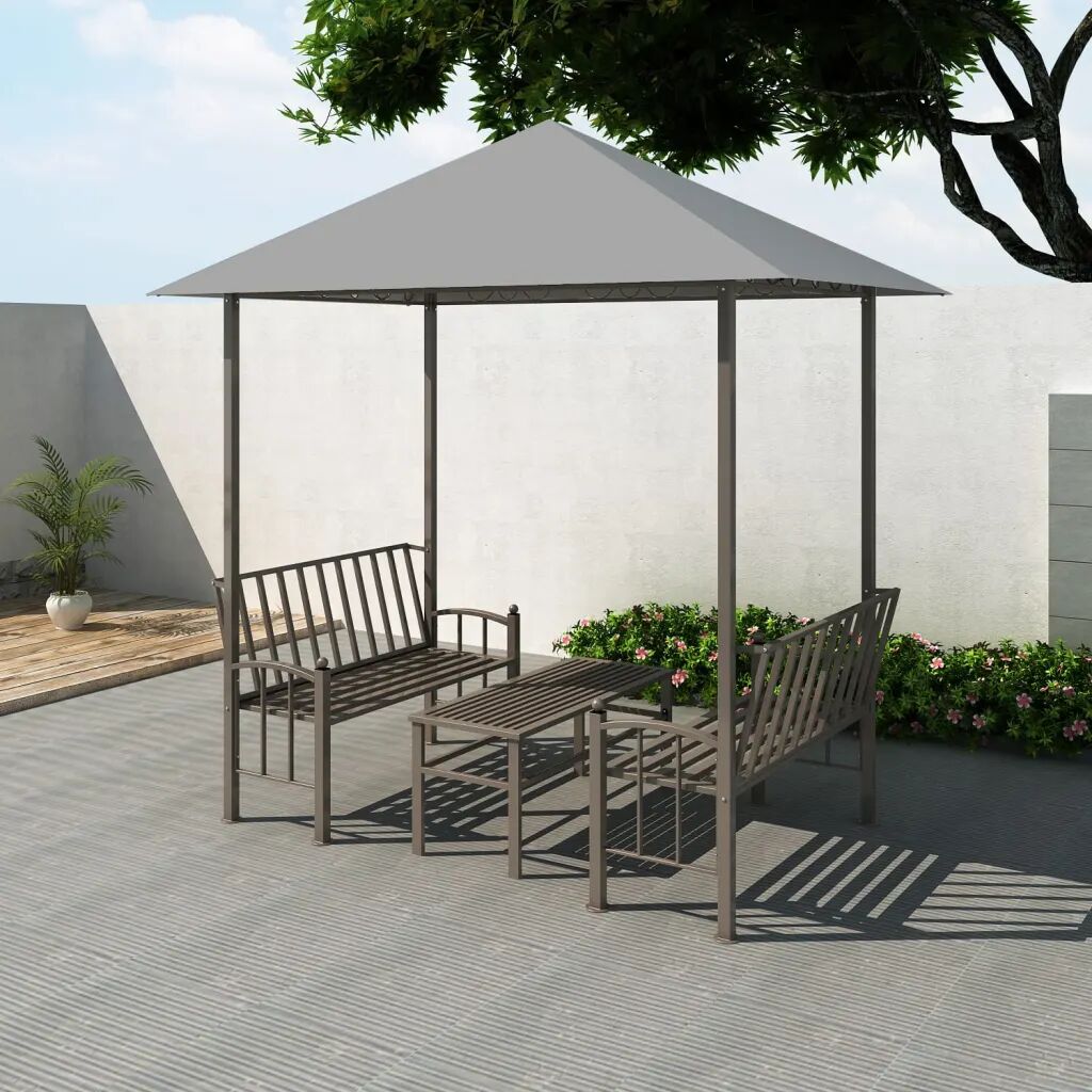 vidaXL Pavilion de grădină cu masă și bănci, antracit, 2,5x1,5x2,4 m