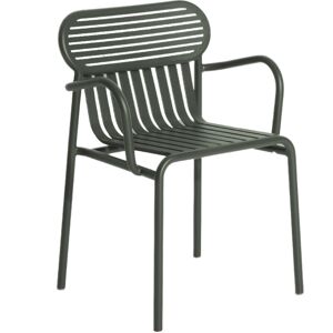 Petite Friture - Week-End Chair With Armrests, Glass Green - Grön - Balkong- Och Caféstolar - Metall