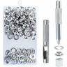 100 st uppsättningar Öljetter 14 mm Grommet Kit Öljetter Verktyg Metall Grommet Öljesats med öljettverktyg för Canvas Tarp Tält Repai