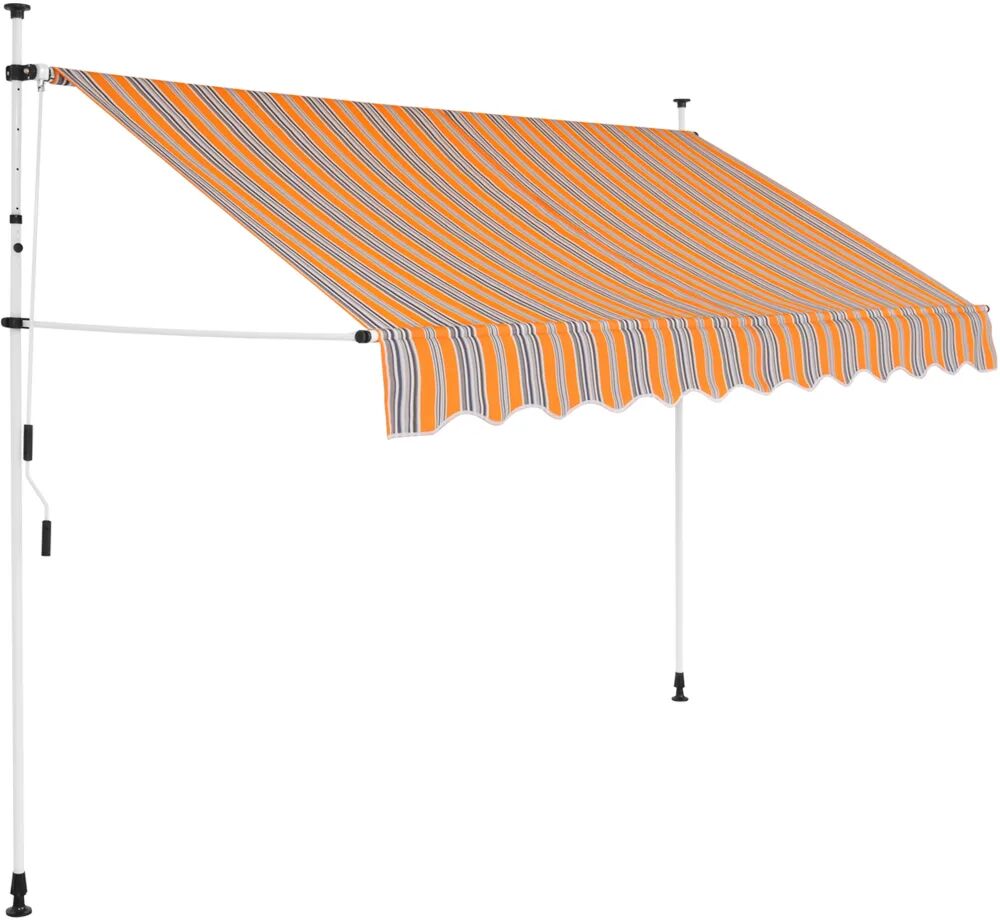 vidaXL Ručne zaťahovacia markíza, 250 cm, žlto-modré pásiky