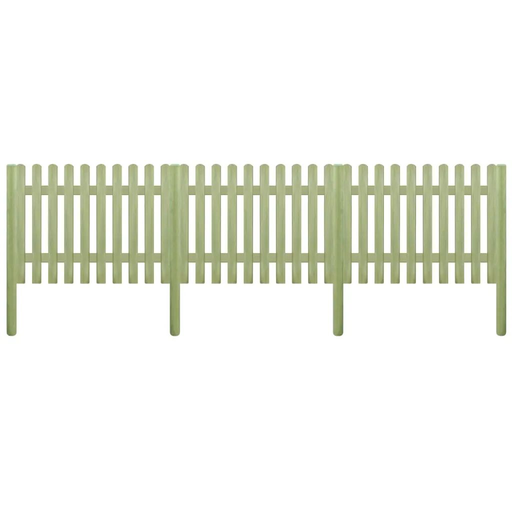 vidaXL Latkový plot, impregnovaná borovica 5,1 m, 170 cm, 6/9 cm