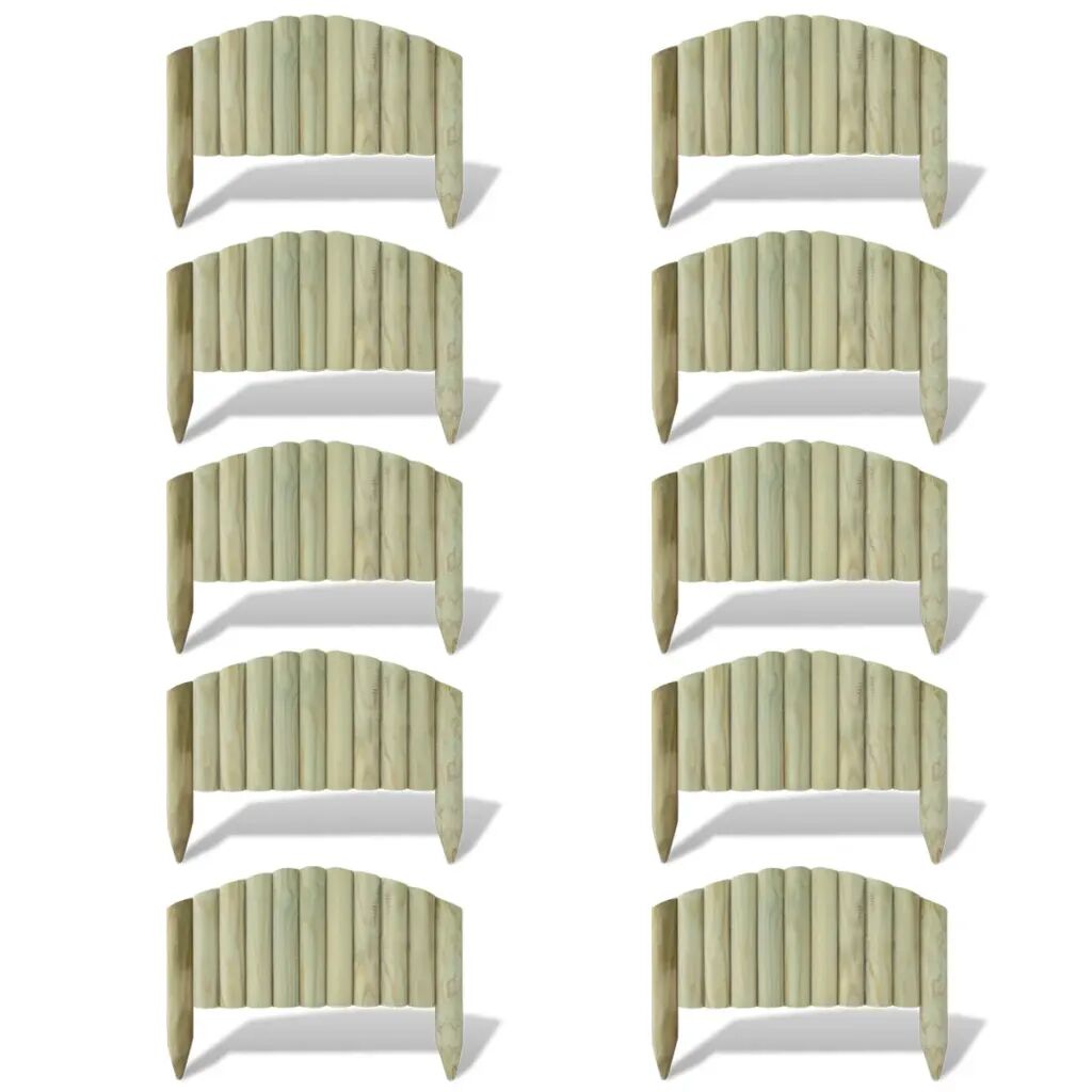 vidaXL Záhradné palisády z polien, panely 10 ks, drevo 55 cm
