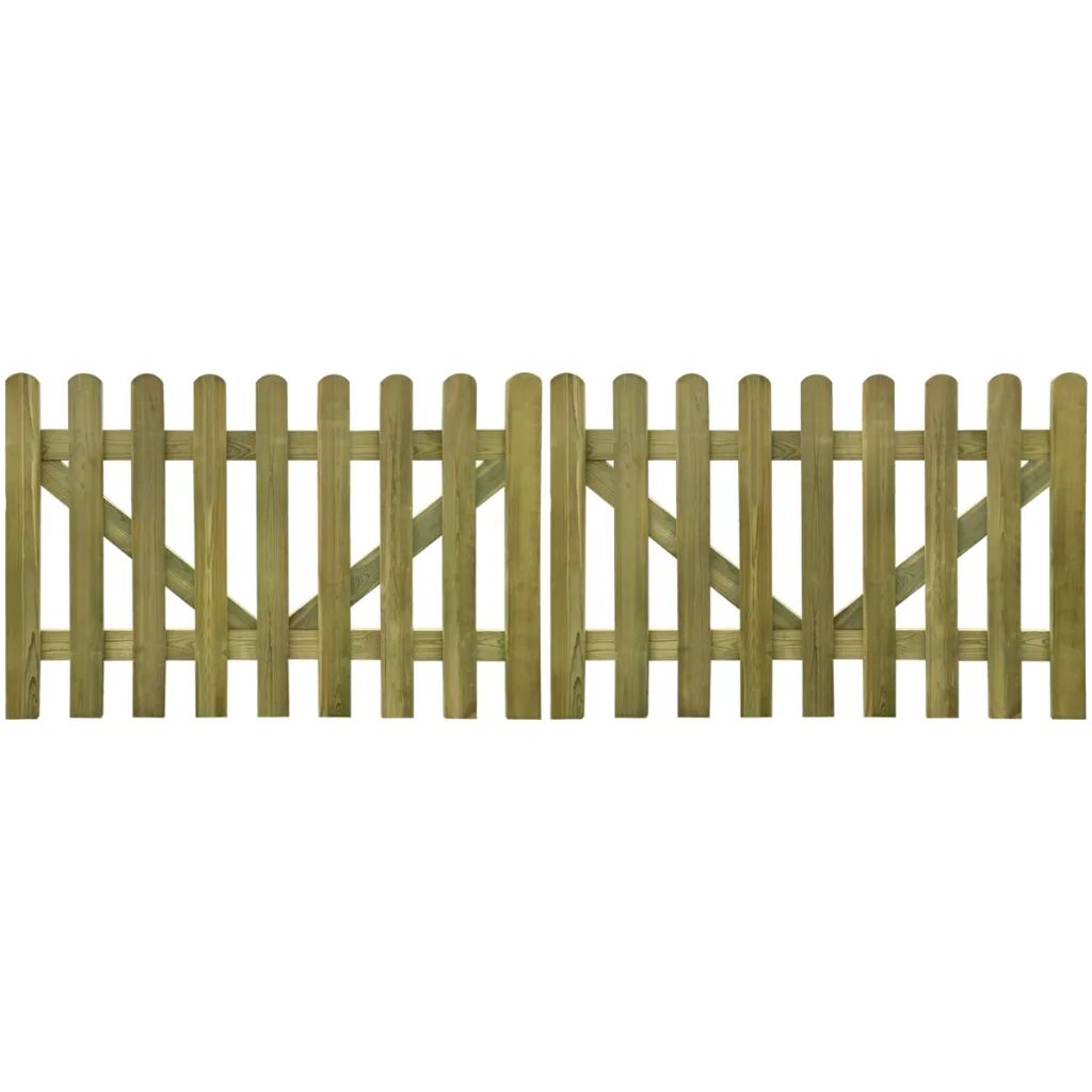 vidaXL Latková plotová brána 2 ks, impregnované drevo 300x100 cm