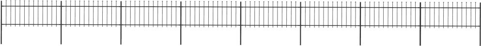 vidaXL Oceľový záhradný plot so špicatými vrchmi čierny 13,6x0,8 m