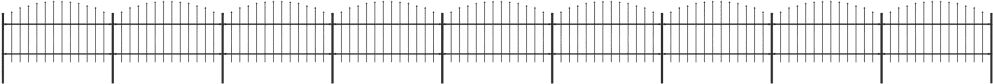 vidaXL Záhradný plot s hrotmi, oceľ (1-1,25)x15,3 m, čierny