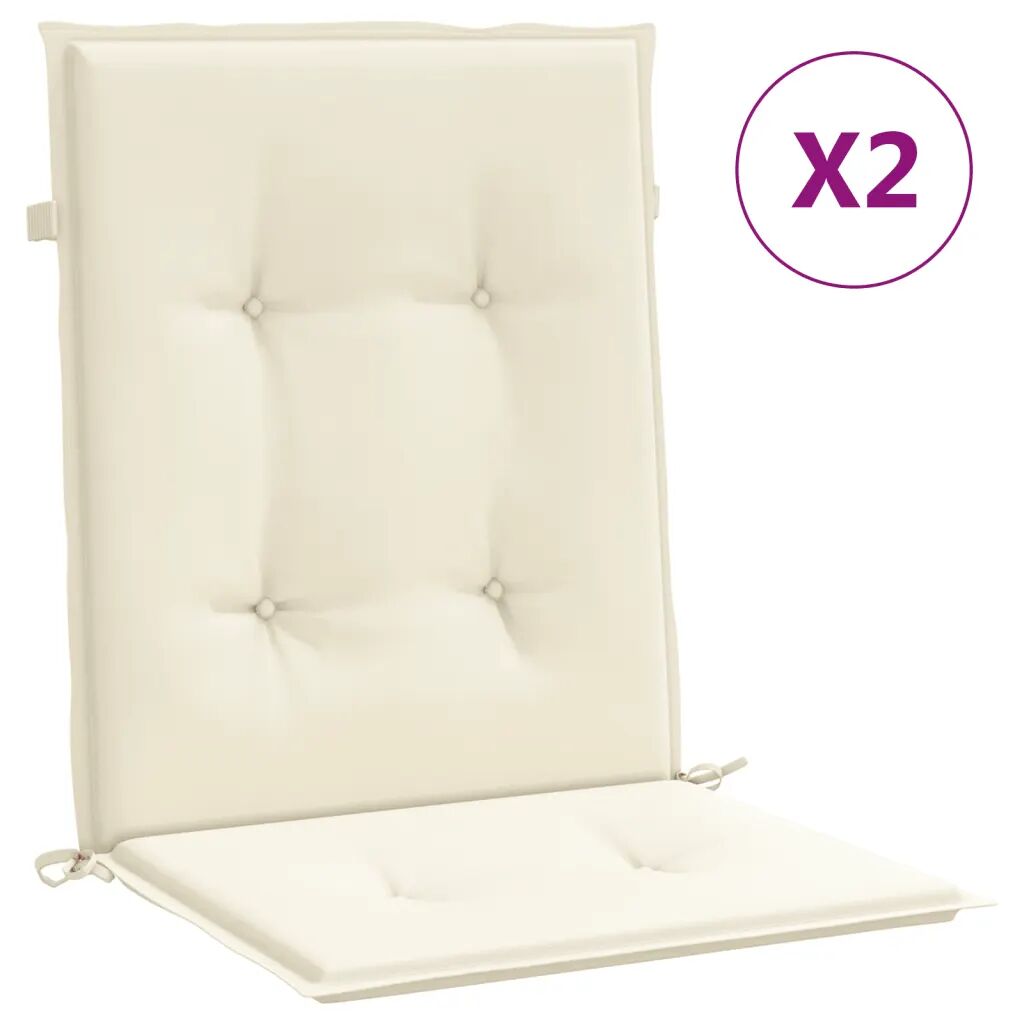 vidaXL Podložky na záhradné stoličky 2 ks, krémové 100x50x4 cm
