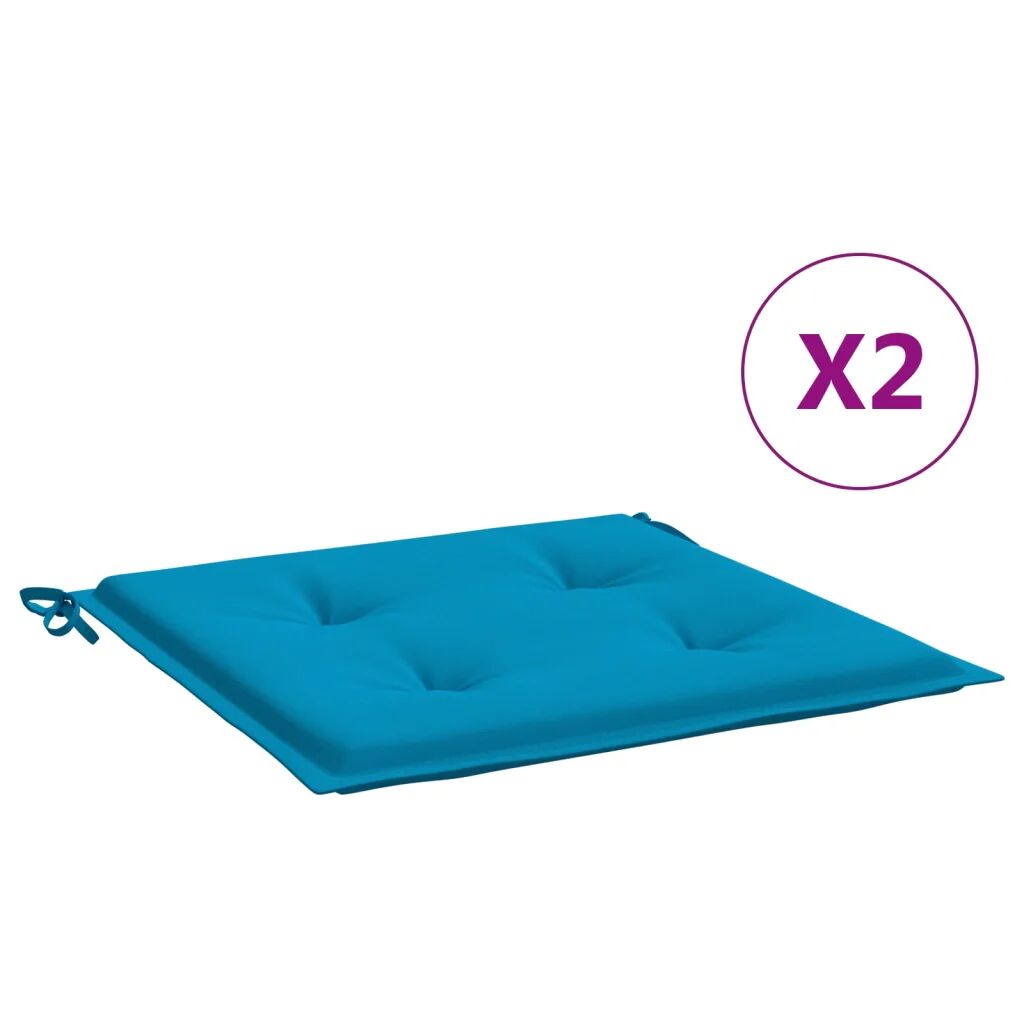 vidaXL Podložky na záhradné stoličky 2 ks, modré 50x50x3 cm