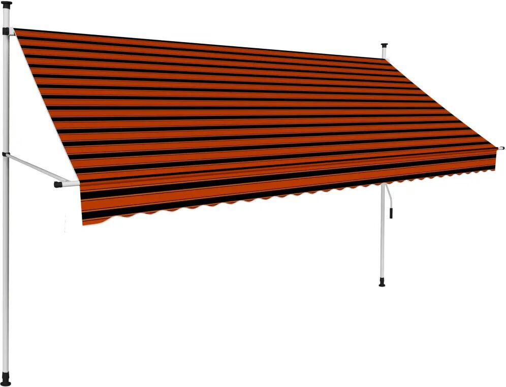 vidaXL Ručne zaťahovacia markíza 300 cm oranžová a hnedá