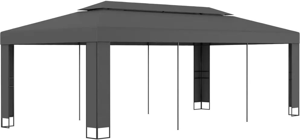 vidaXL Altánok s dvojitou strieškou 3x6 m, antracitový