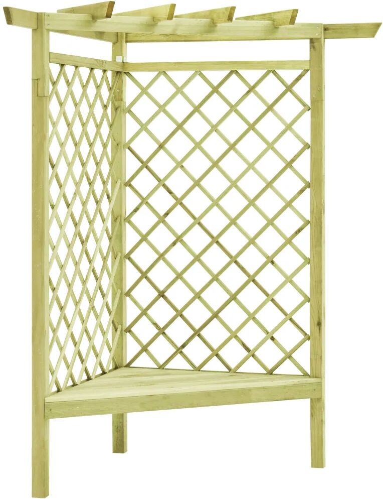 vidaXL Rohová pergola s lavičkou 130x130x197 cm, impregnovaná borovica