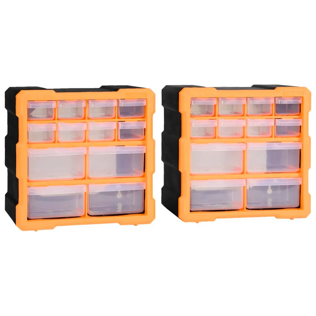 vidaXL Organizéry s 12 zásuvkami 2 ks 26,5x16x26 cm