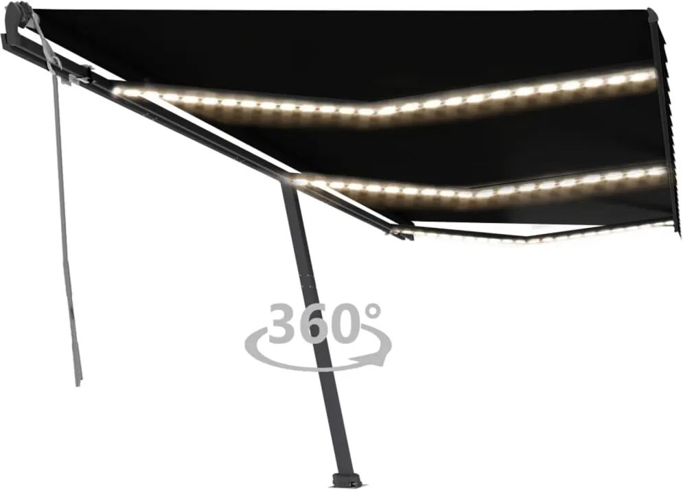 vidaXL Ručne zaťahovacia markíza s LED 600x300 cm antracitová