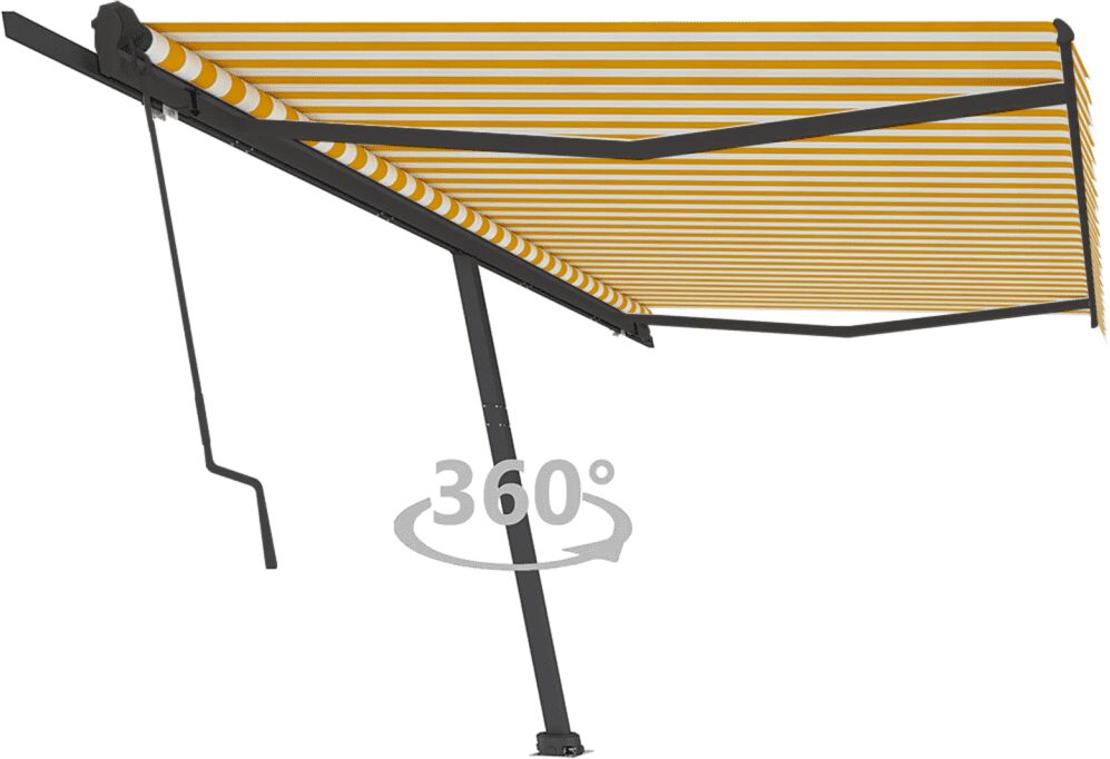 vidaXL Samostatne stojaca automatická markíza 500x350 cm žlto-biela