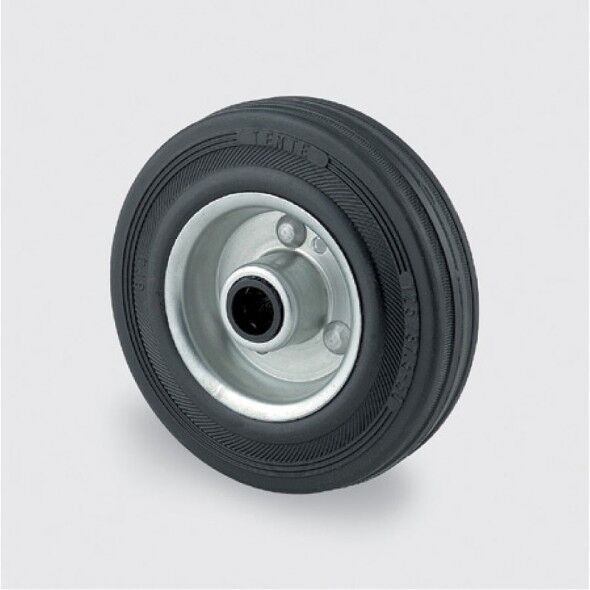 TENTE Samostatné koleso, kovový disk, čierna guma, nosnosť 100 kg