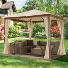 Toolport Garden gazebo Forest Premium 3x3m, champagne with oak finish - (300190)