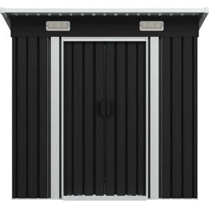 WFX Utility vidaXL Garden Shed Metal Outdoor Patio Storage Organiser Cabin Multi Colours black 66.04 H x 20.32 W x 208.28 D cm