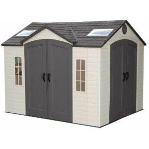 Salford Plastic Sheds - 10 x 8 Life Plus Double Entrance Plastic Apex Shed With Plastic Floor + 2 Windows + 1 Opening Window (3.05m x 2.43m)