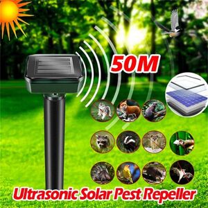 Happy6 Ultrasonic Solar Pest Repeller Motion Sensor Repellent Waterproof Garden Farm Animals Mole Birds Snake