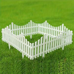 Temu "versatile" 4-piece White Plastic Garden Fence Borders - Ideal For Landscaping, Lawn Edging & Planters - Easy Install