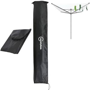 Buystarget Large Rotary Washing Line Cover Clothes Airer Waterproof Parasol Cover Protector Heavy Duty Rotary Clothes Line Cover Protective Weather Resistant Parasol Cover Garden Dryer Black