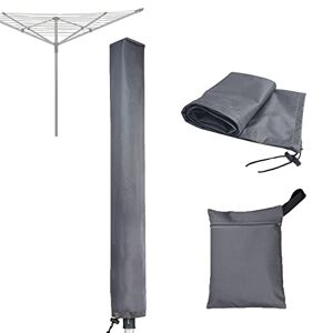 RICHIE Rotary Airer Cover Rotary Clothes Line Cover Washing Lines Cover Waterproof with Zip 16x16x180cm Rotary Airer Cover Rotary Dryer Cover Dryer Protective Cover Windproof, Grey