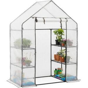 Christow Walk In Greenhouse With Reinforced Cover (6ft4 x 4ft7 x 2ft4) - Clear