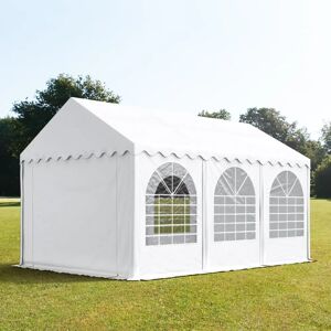 Toolport 4x6m Marquee / Party Tent w. ground frame, PVC 800 fire resistant, white - (2647)