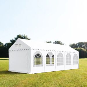 Toolport 4x10m Marquee / Party Tent w. ground frame, PVC 800 fire resistant, white - (2657)