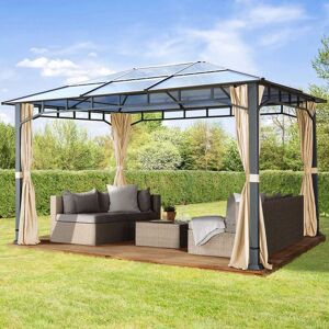 Toolport Garden Gazebo Hardtop Sunset Deluxe, 3x4m, champagne - (300160)