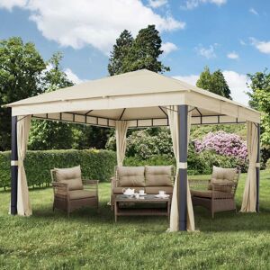 Toolport Garden Gazebo Sunset Premium, 4x4m, champagne - (300174)