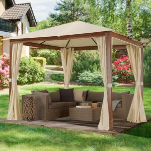 Toolport Garden gazebo Forest Premium 3x3m, champagne with oak finish - (300190)