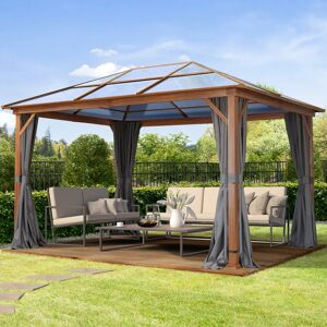 Toolport Garden Gazebo Hardtop Forest Deluxe 3x4m, loft grey - (300192)