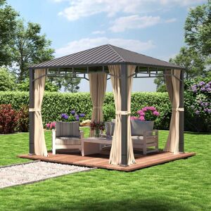 Toolport Garden Gazebo Hardtop Sunset Superior, 3x3m, champagne - (301348)