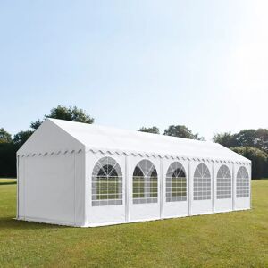 Toolport 3x12m 2.6m Sides Marquee / Party Tent w. ground frame, PVC 1400 fire resistant, white - (37653)