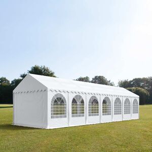 Toolport 4x14m 2.6m Sides Marquee / Party Tent w. ground frame, PVC 800, white - (37702)