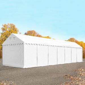 Toolport 4x14m 2.6m Sides Storage Tent / Shelter w. ground frame, PVC 800, white without statics package - (37703)