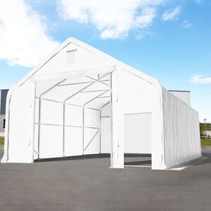 Toolport 8x20m 4x3.4m Drive Through Industrial Tent, PRIMEtex 2300 fire resistant, white with statics package (soft ground anchors) - (48685)