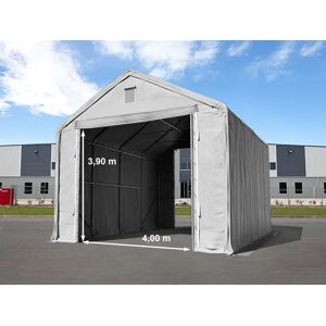 Toolport 6x12m 4x3.9m Drive Through Industrial Tent, PRIMEtex 2300 fire resistant, grey with statics package (concrete anchors) - (48849)