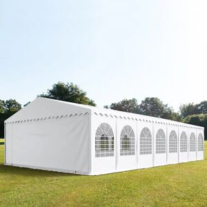 Toolport 8x32m 2.6m Sides Marquee / Party Tent w. ground frame, PVC 1400 fire resistant, white - (49247)