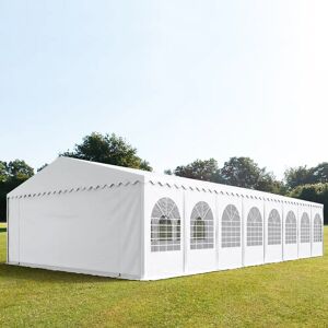 Toolport 8x36m 2.6m Sides Marquee / Party Tent w. ground frame, PVC 1400 fire resistant, white - (49255)