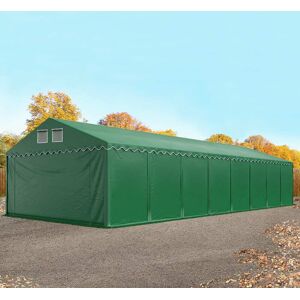 Toolport 5x20m 2.6m Sides Storage Tent / Shelter w. ground frame, PVC 800, dark green without statics package - (49315)