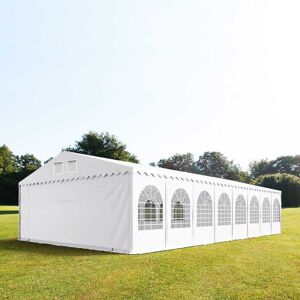 Toolport 8x16m 2.6m Sides Marquee / Party Tent w. ground frame, PVC 1400 fire resistant, white - (5274)