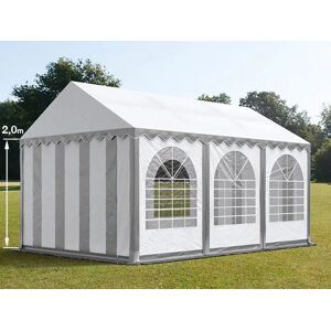 Toolport 4x6m Marquee / Party Tent w. ground frame, PVC 800, grey-white - (5369)