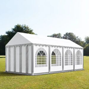 Toolport 4x8m Marquee / Party Tent w. ground frame, PVC 800, grey-white - (5370)